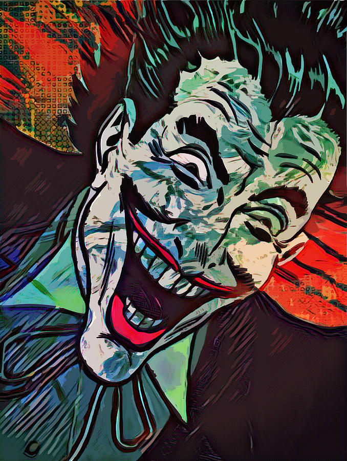 Joker Retro Digital Art by Christina Rick