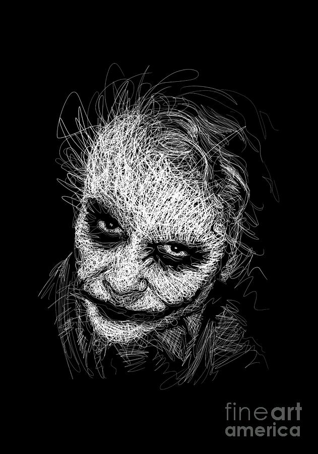 Joker Scribble Art Digital Art by Adie Godel - Fine Art America