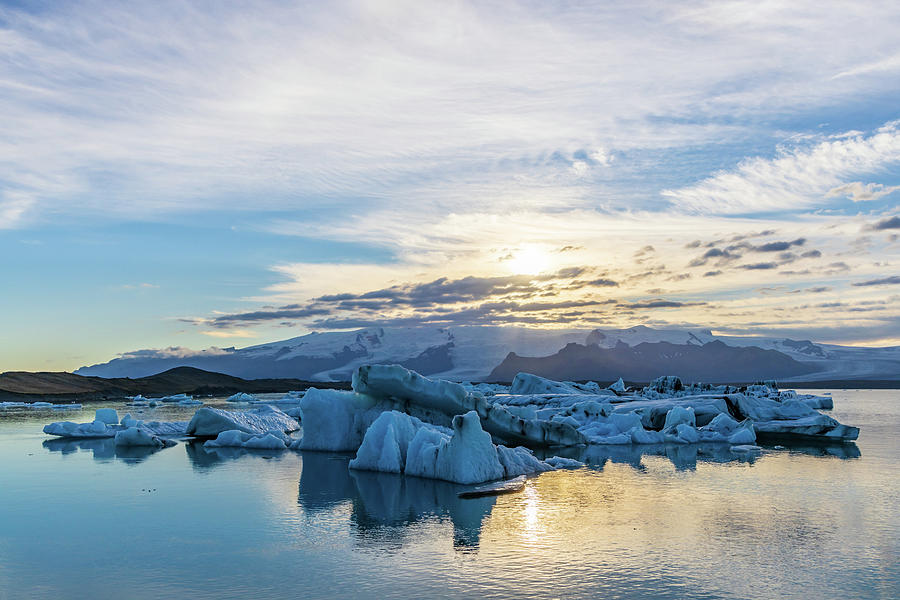 Jokulsarlon Glacial Lagoon Sunset Photograph by Stefan Mazzola