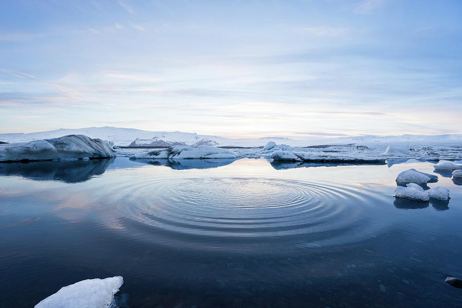 Jokulsarlon Glaciers - Body Of Water Between Icebergs - Jokulsarlon, Iceland Photograph