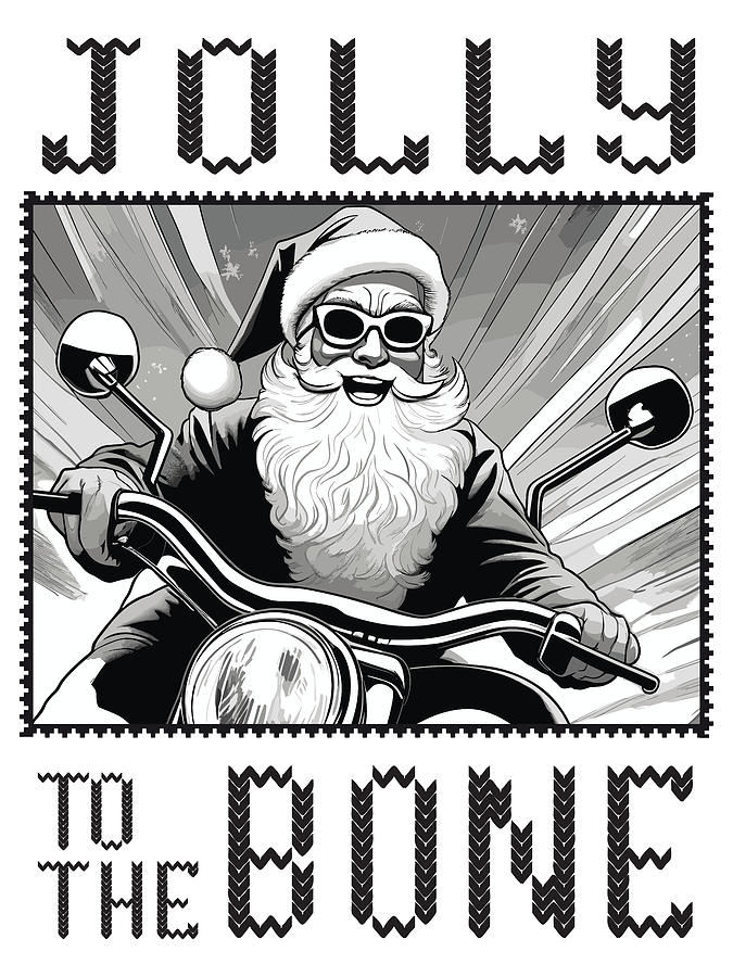 Jolly Biker Santa Digital Art by Long Shot
