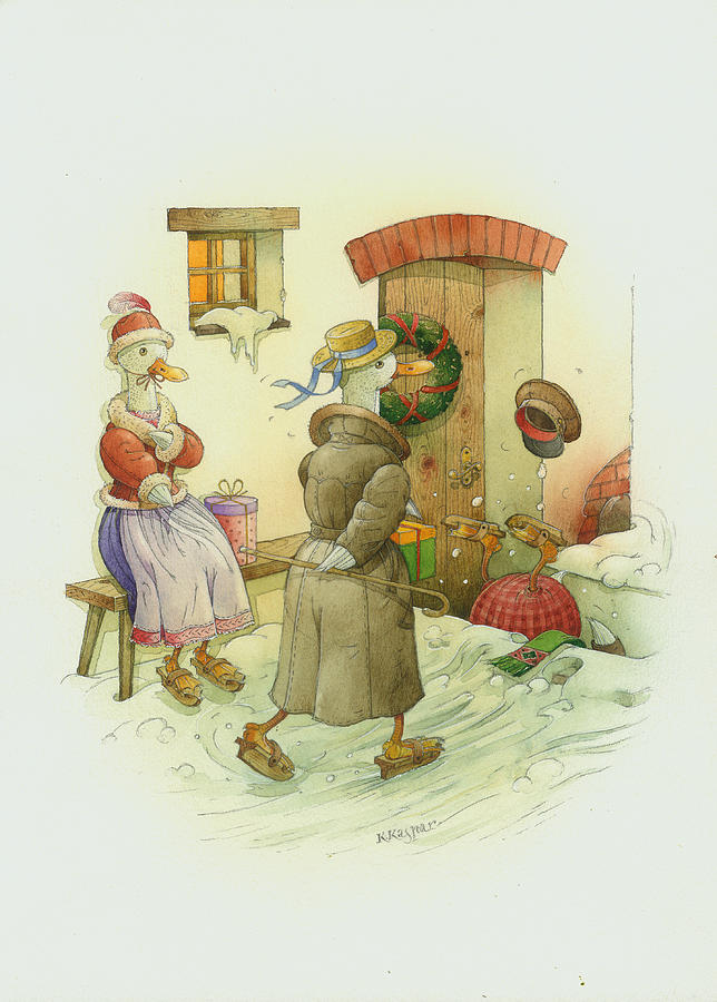 Jolly Christmas Painting by Kestutis Kasparavicius