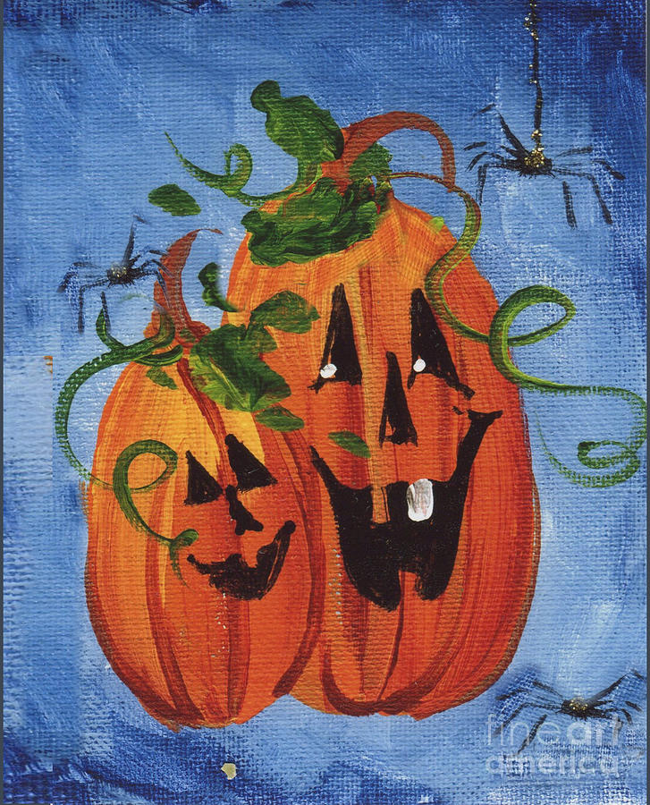 Jolly Jack O Lanterns Painting by Follow Themoonart Jolly Jack O Lanterns Painting by Follow Themoonart
