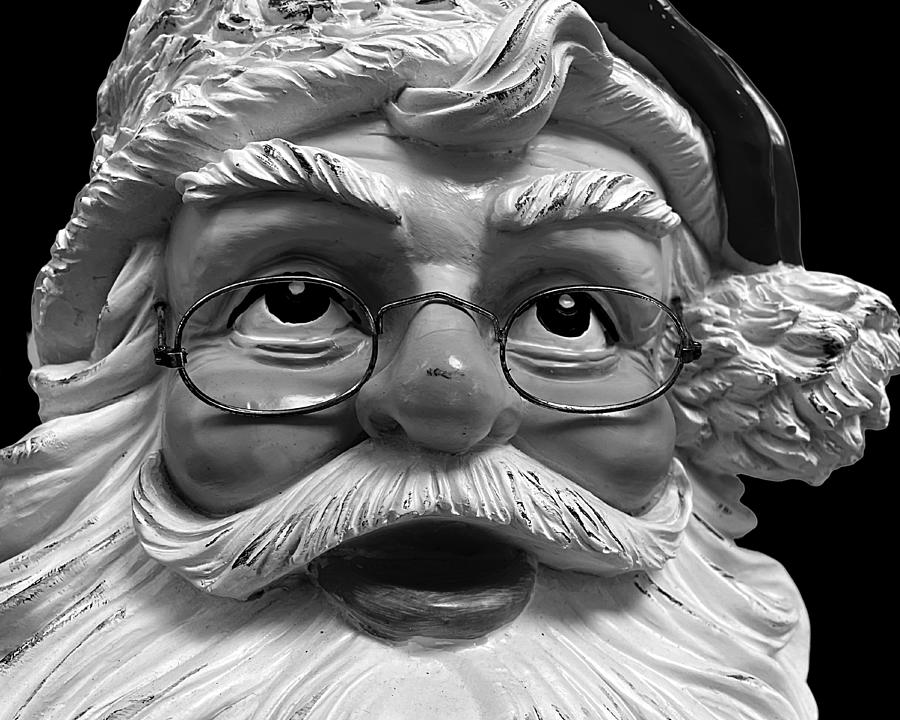 Jolly Old Kringle BW Photograph by Lee Darnell