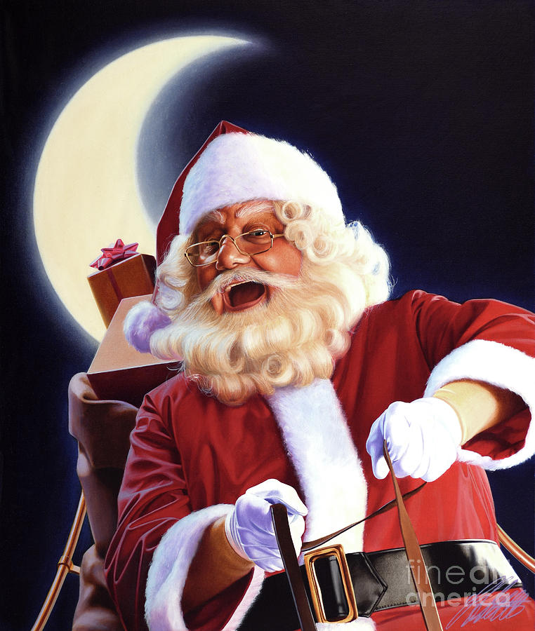 Jolly Old Saint Nicholas Painting by Ed Little