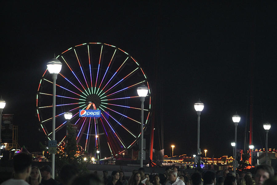 Jolly Roger Big Wheel At Night Photograph