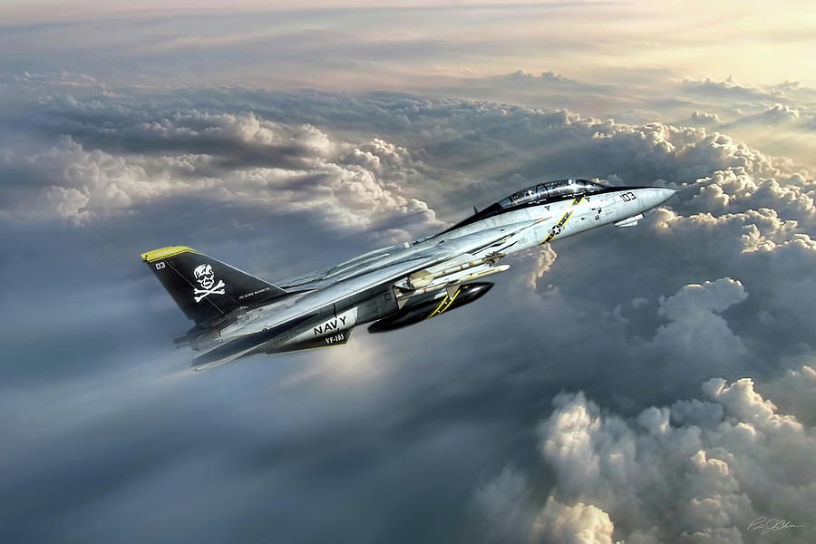 Jet Digital Art - Jolly Rogers F-14 Tomcat by Peter Chilelli