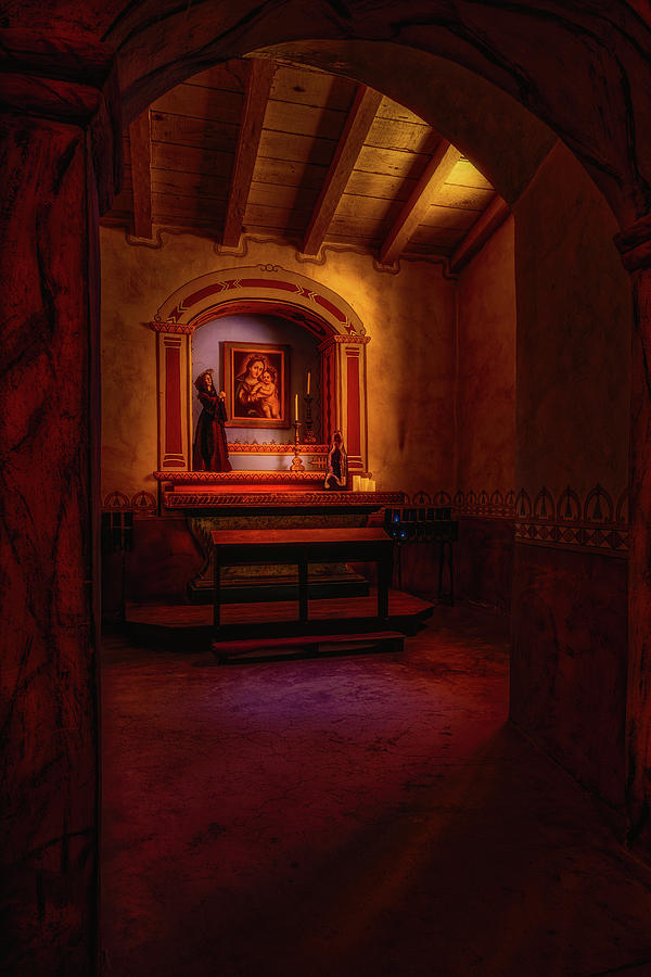 Candle Photograph - Mission Side Altar by Thomas Hall