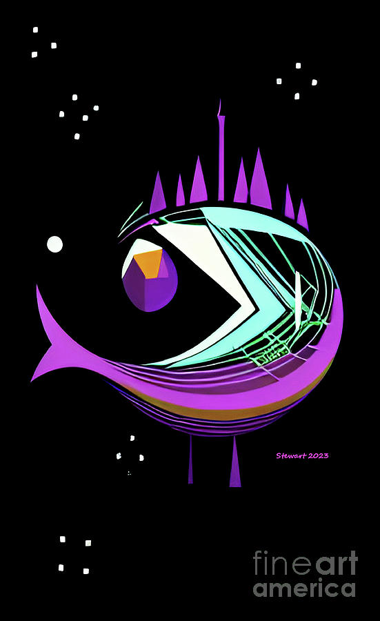 Jonah and the Big Fish Digital Art by Dr Debra Stewart