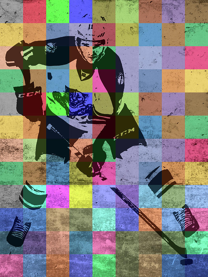 Jonathan Huberdeau Mixed Media - Jonathan Huberdeau Hockey Player Patchwork Portrait by Design Turnpike