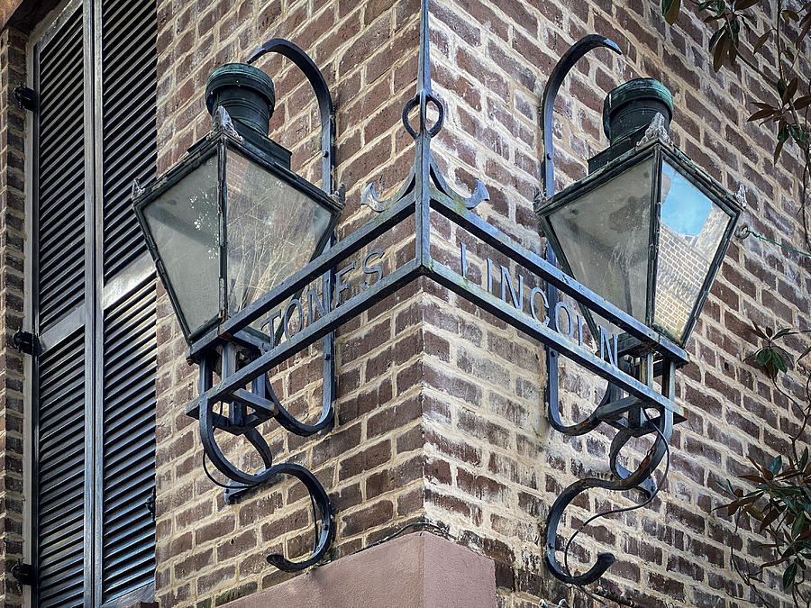 Jones and Lincoln Wrought Iron Sign, Savannah, Georgia Photograph by Dawna Moore Photography