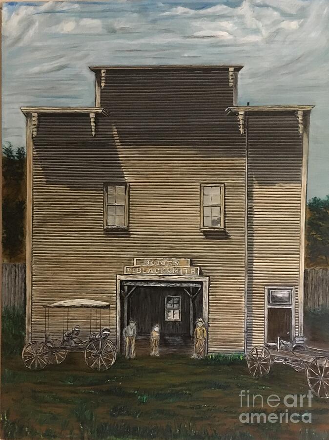 Jones Blacksmith Shop Painting by Michael Silbaugh