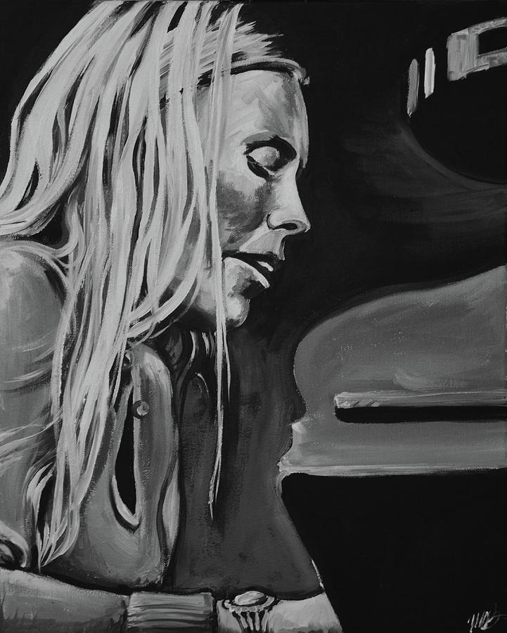Joni Mitchell Painting - JoniMitchellatPiano by Melissa O Brien