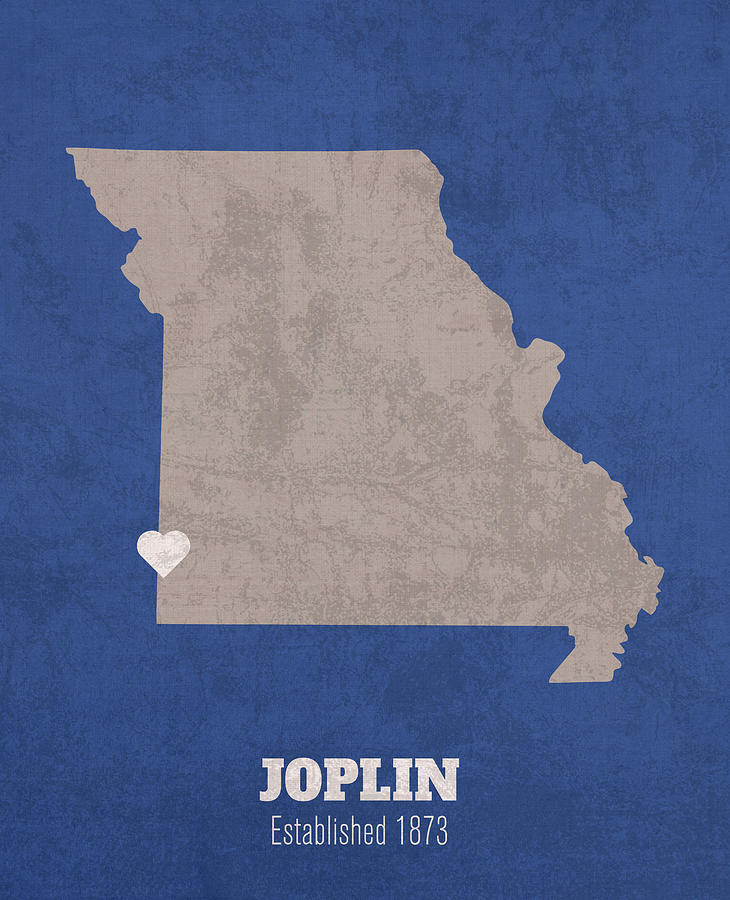 Joplin Missouri City Map Founded 1873 Saint Louis University Color
