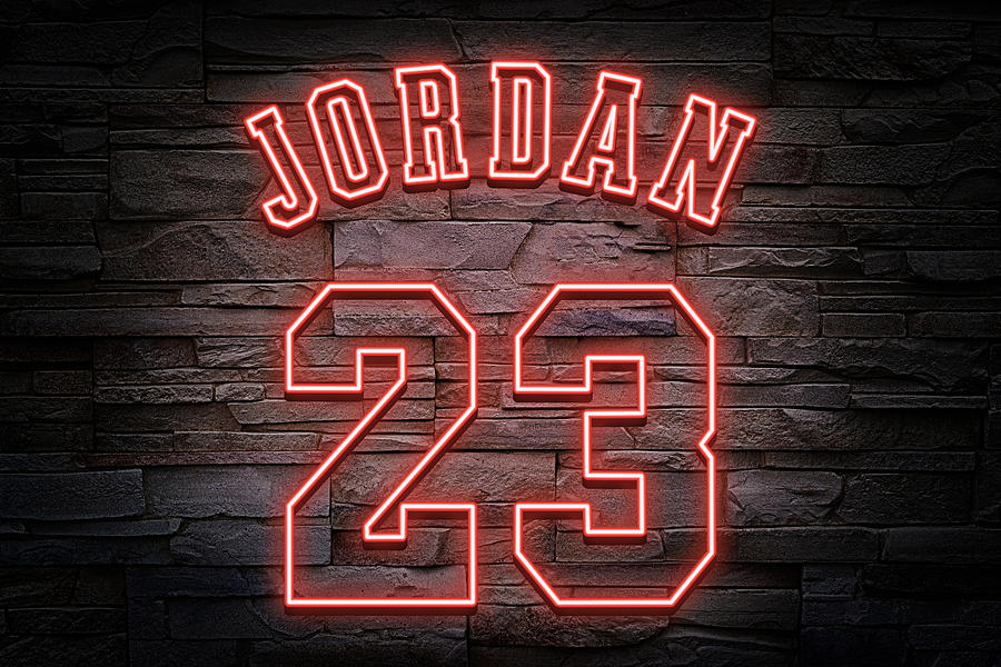 Michael Jordan Photograph - Jordan Neon On Brick by Ricky Barnard