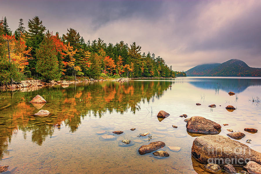 Jordan Pond  in Autumn Photograph by Henk Meijer Photography