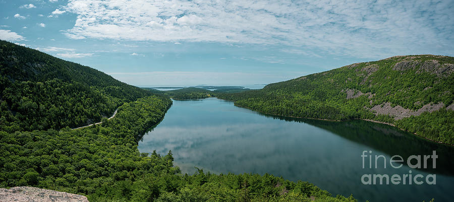 Acadia National Park Photograph - Jordan Pond Reflections from South Bubble  by Michael Ver Sprill
