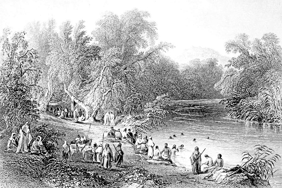 Jordan River in 1847 Photograph by Munir Alawi