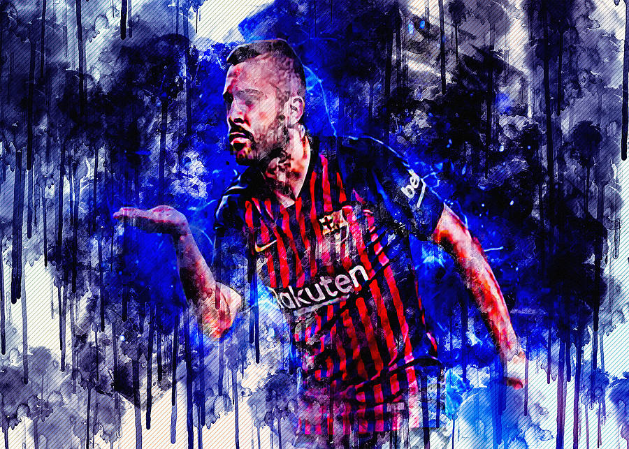 Jordi Alba Goal Spanish Footballers Barcelona Digital Art by Sissy
