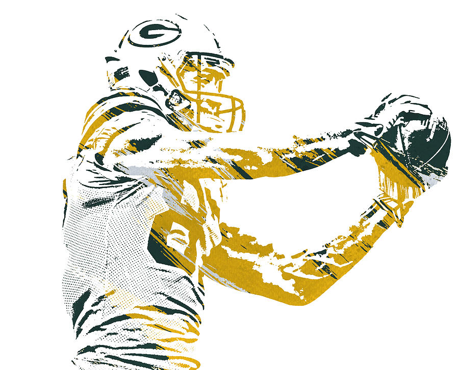 Aaron Rodgers Jordy Nelson Green Bay Packers Art Wood Print by Joe