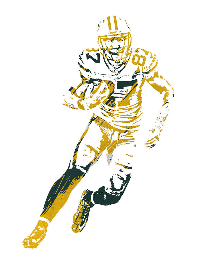 Jordy Nelson Green Bay Packers Watercolor Strokes Pixel Art 2 by Joe  Hamilton