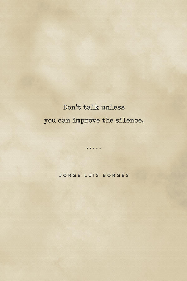 Typography Mixed Media - Jorge Luis Borges Quote 04 - Typewriter quote on Old Paper - Literary Poster - Book Lover Gifts by Studio Grafiikka