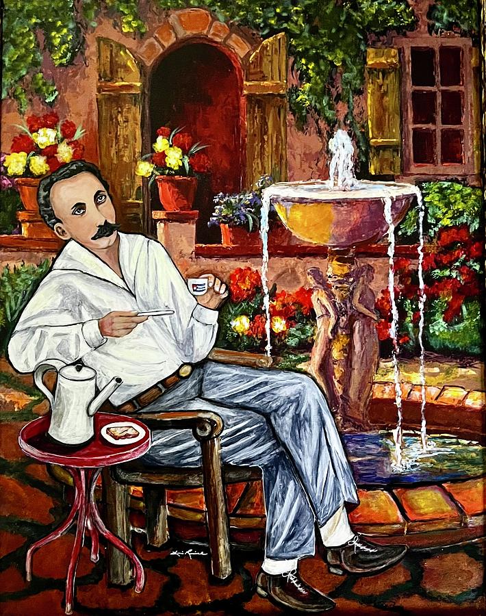 Cuba Painting - Jose Marti y Cafe  by Lois Rivera