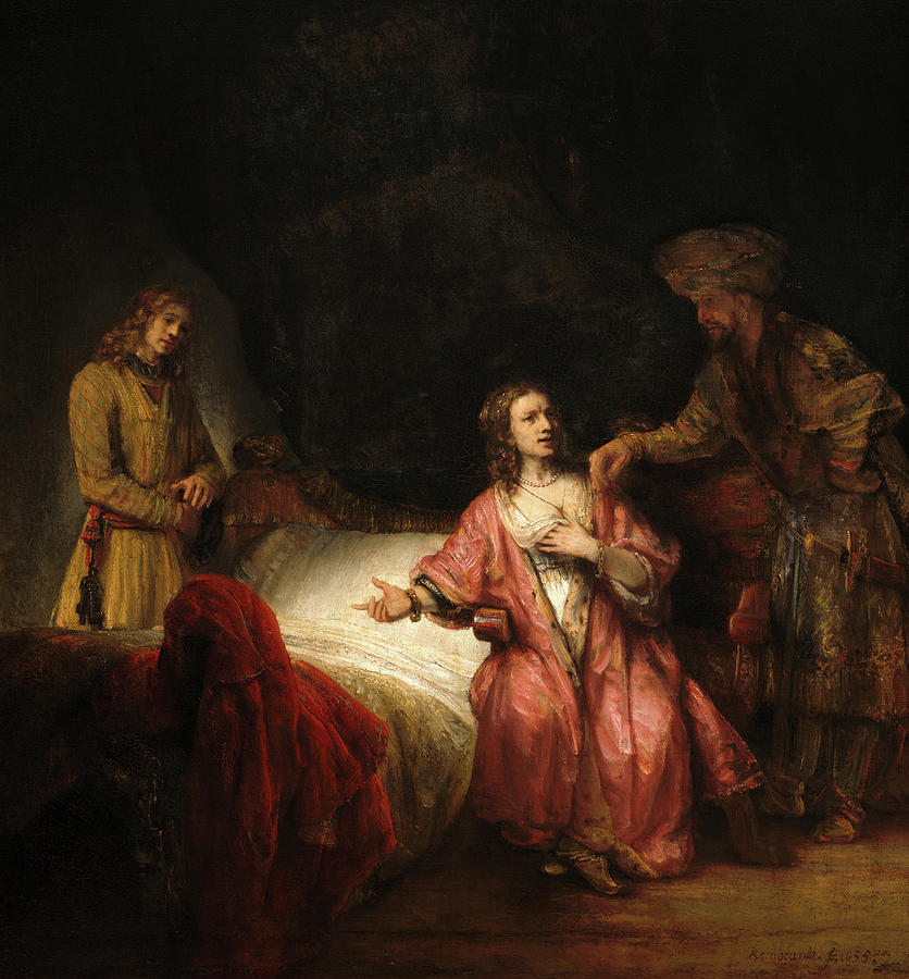 Joseph Accused by Potiphar's Wife, 1655 Painting by Rembrandt - Fine ...