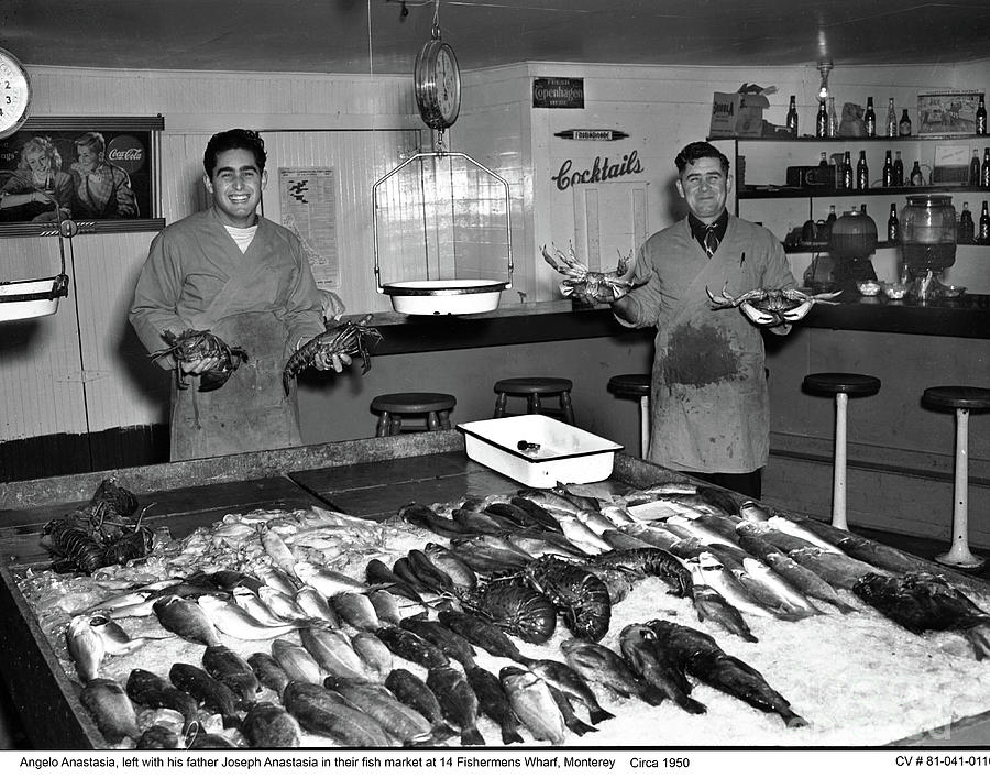 Fish Market Photograph - Joseph Anastasi, Fishermens Wharf, Monterey circa 1950 by Monterey County Historical Society