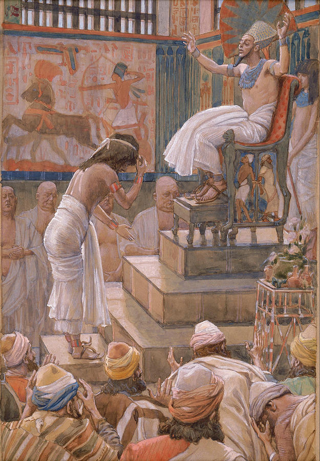 James Jacques Joseph Tissot Painting - Joseph and His Brethren Welcomed by Pharaoh  by James Jacques Joseph Tissot