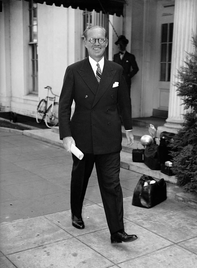 Joseph P. Kennedy Leaving The White House - 1937 Photograph by War Is Hell Store