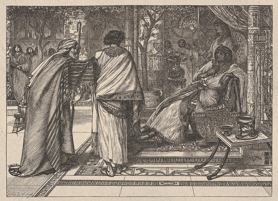Joseph Presents His Father to Pharaoh Drawing by After Edward John Poynter