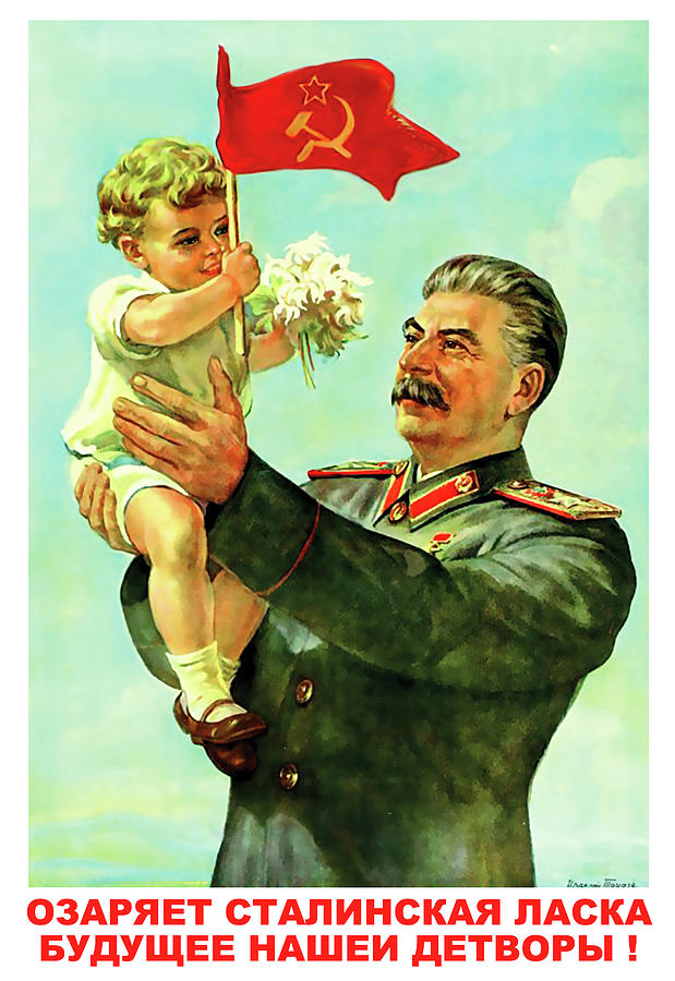 Vintage Digital Art - Joseph Stalin with Baby by Long Shot