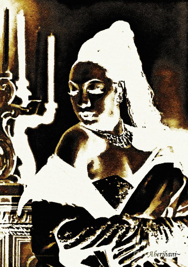 Black And White Mixed Media - Josephine Baker Stardust Silhouette  by Aberjhani