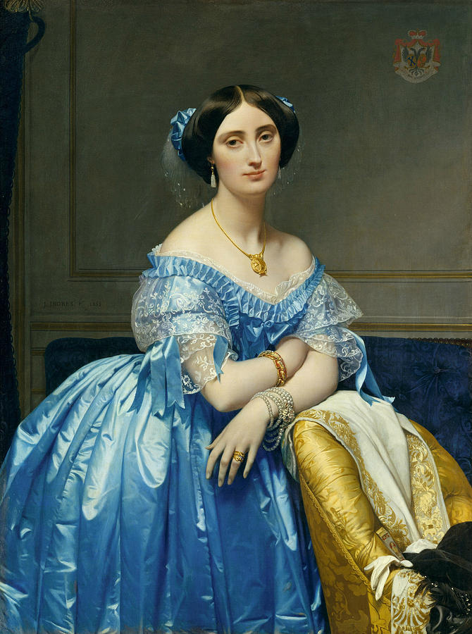 Josephine-Eleonore-Marie-Pauline de Galard de Brassac de Bearn, Princesse de Broglie, 1851-1853 Painting by Jean Auguste Dominique Ingres
