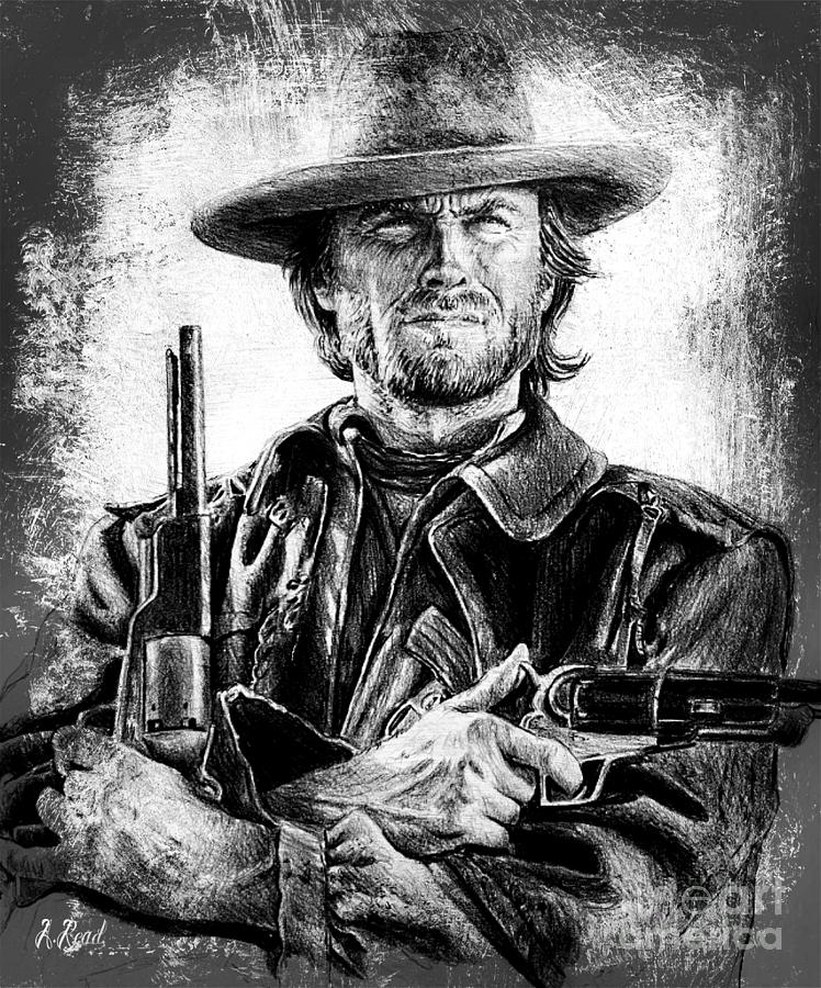 Josey Wales charcoal Drawing by Andrew Read - Fine Art America