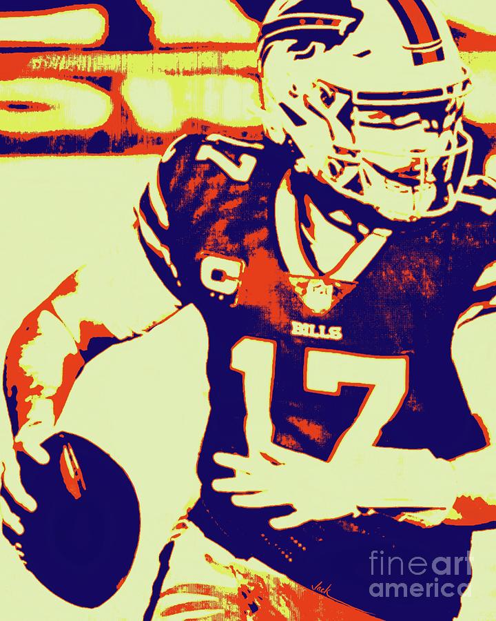 Buffalo Painting - Josh Allen Playoffs by Jack Bunds Buffalo Painting - Josh Allen Playoffs by Jack Bunds