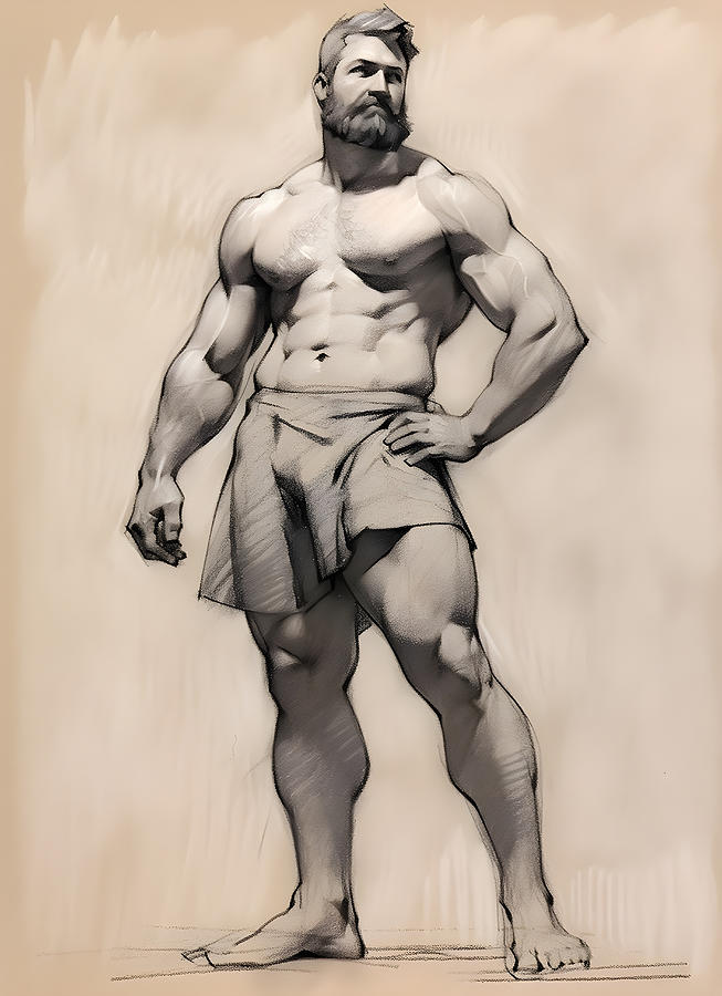 Nude Digital Art - Josh by Chris Lopez