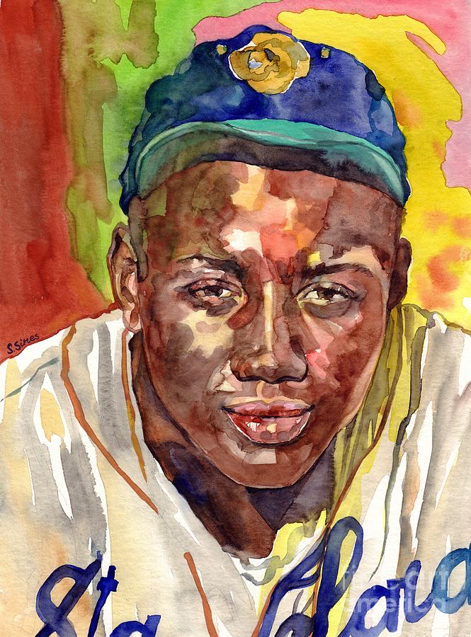 Baseball Painting - Josh Gibson Portrait by Suzann Sines
