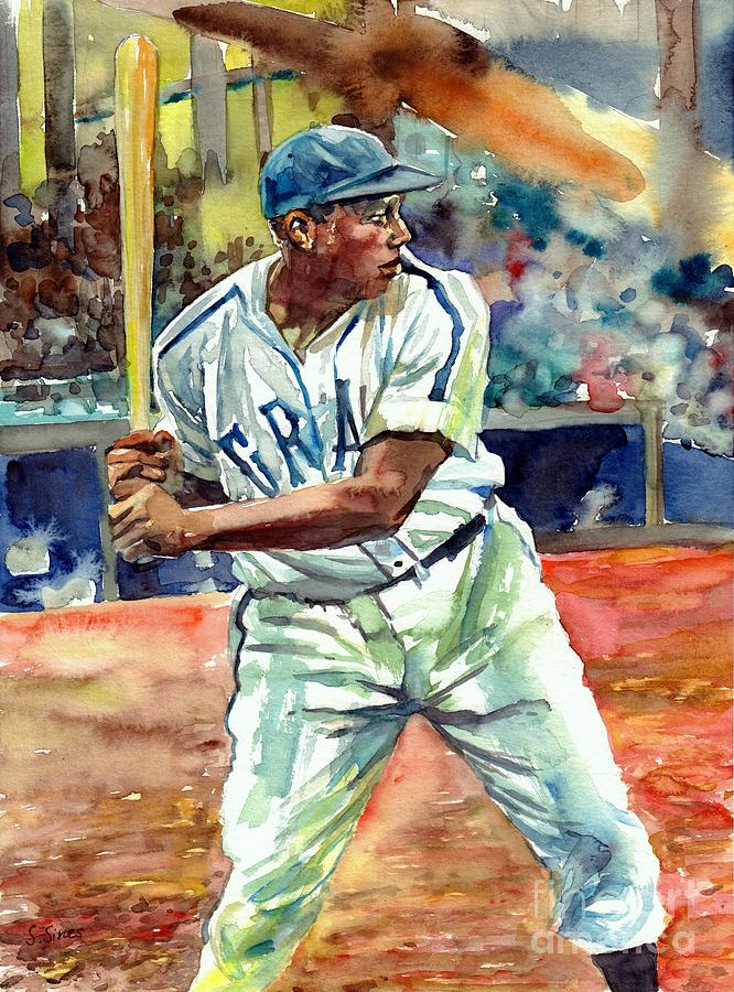 Baseball Painting - Josh Gibson by Suzann Sines