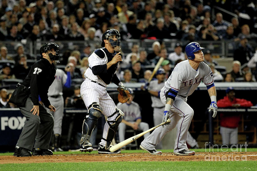 Josh Hamilton and Jorge Posada Photograph by Al Bello