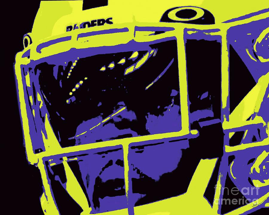 Raiders Painting - Josh Jacobs Closeup by Jack Bunds Raiders Painting - Josh Jacobs Closeup by Jack Bunds