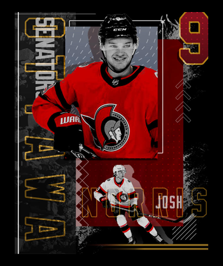 Josh Norris Hockey Paper Poster Senators 2 Digital Art by Kelvin Kent ...