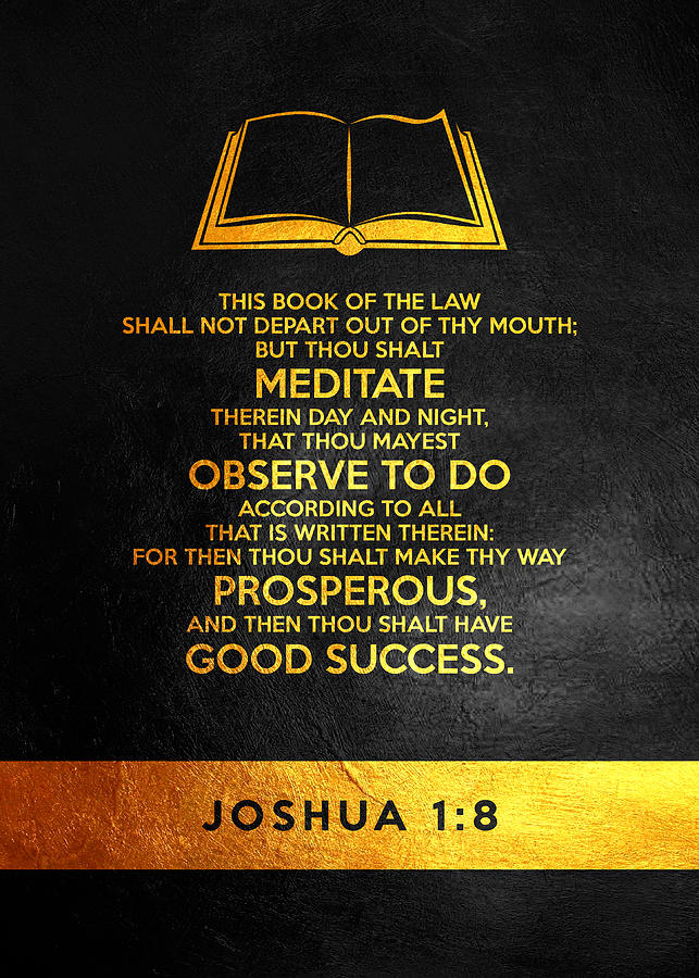 Joshua 1 8 Bible Verse Wall Art Digital Art by Bible Verse - Fine Art ...