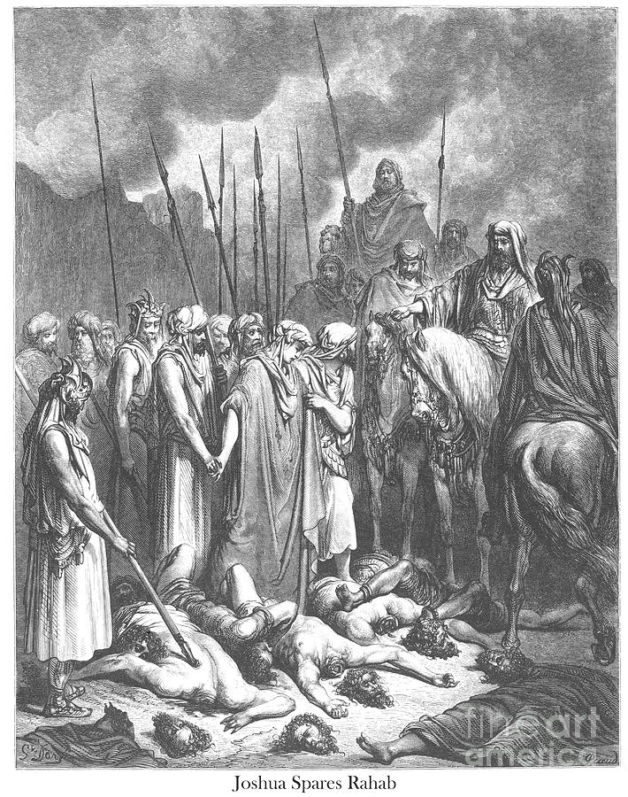 Joshua Spares Rahab by Gustave Dore v1 Drawing by Historic illustrations