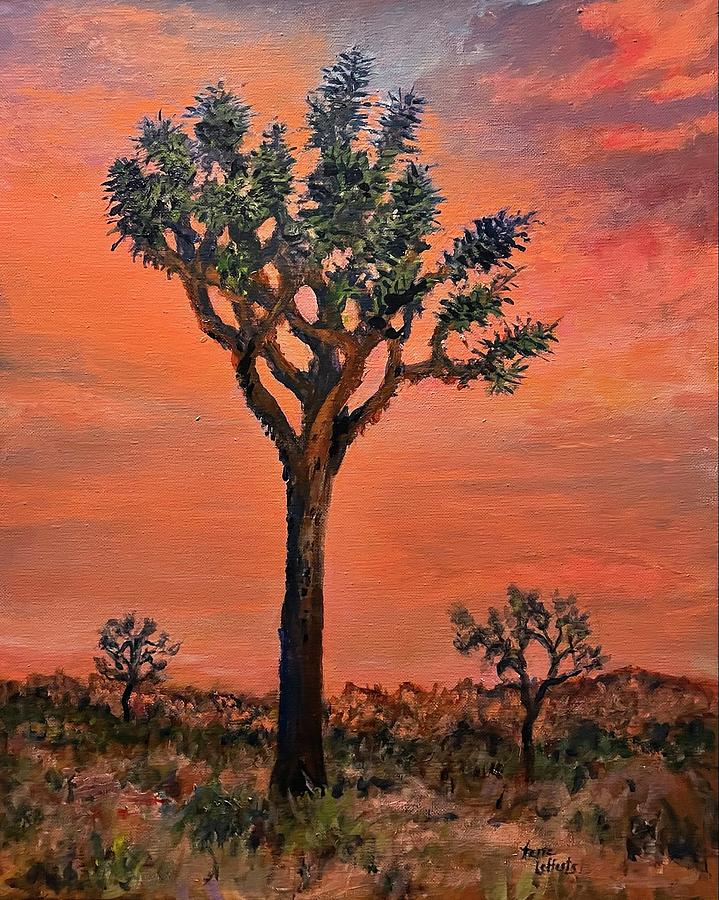 Joshua Tree at Sunset Painting by Terre Lefferts