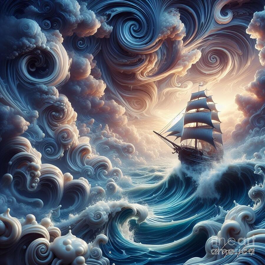 Journey Amidst the Celestial Seas Digital Art by Nora Lem - Fine Art ...