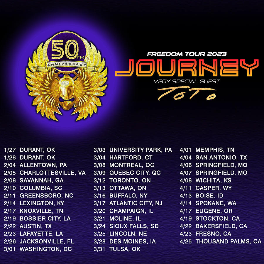 Journey Freedom 50th Anniversary Tour Dates 2023 Gh05 Digital Art by