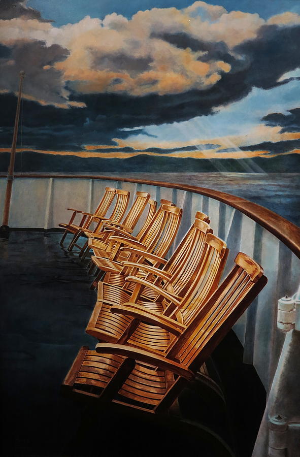 Boat Painting - Journey Home by Keith Gantos