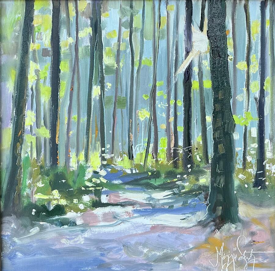 Journey into the Woods  Painting by Maggii Sarfaty